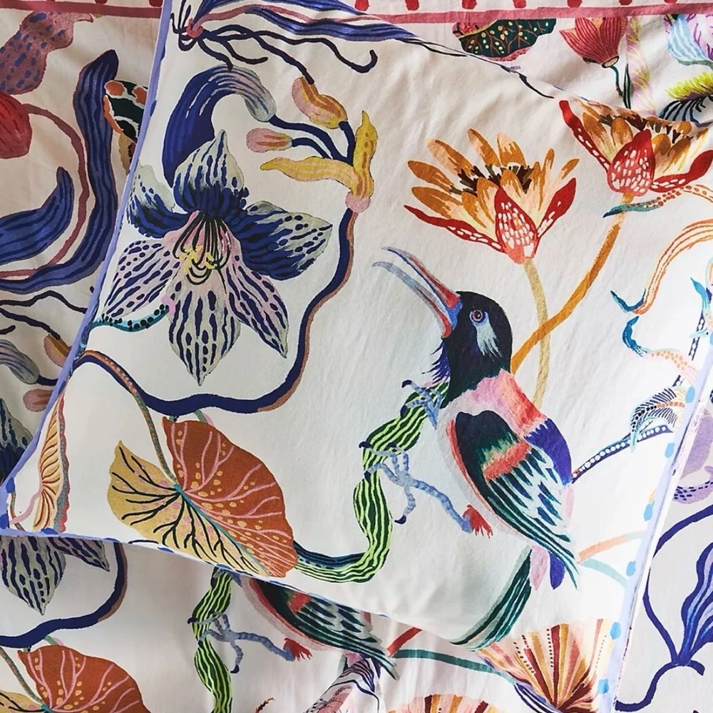 Anthropologie | X Sarah Gordon | Botanical Bird Euro Sham